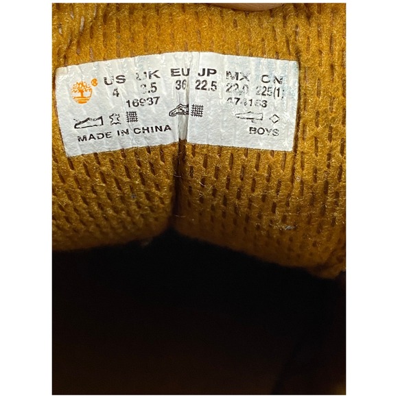 Kids Timberland Field Boots Brown Suede Green‎ Canvas  Hiking Boots Size 4 Youth - Picture 12 of 12